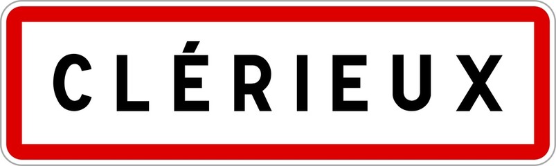 Panneau entrée ville agglomération Clérieux / Town entrance sign Clérieux