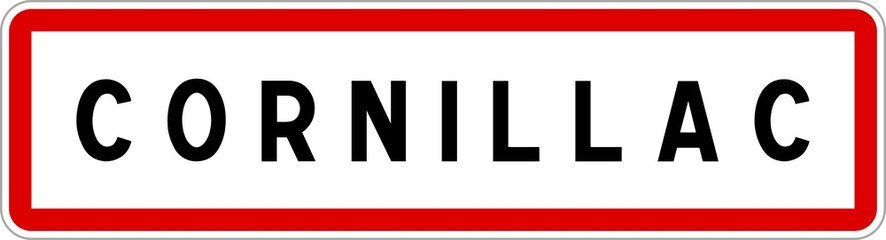 Panneau entrée ville agglomération Cornillac / Town entrance sign Cornillac