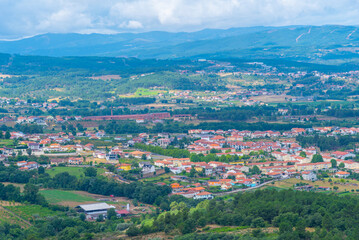 Aerial view of landscape of Portuguese town Chaves © dudlajzov