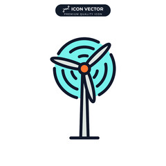 wind turbine icon symbol template for graphic and web design collection logo vector illustration