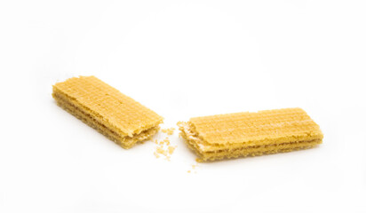 Fototapeta na wymiar Crispy wafer biscuit isolate on white background.