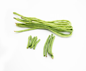 Slide shoot yardlong bean isolated on white background