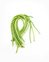 yard long bean isolated on white background.