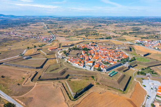 Aerial view of Portuguese town Almeida