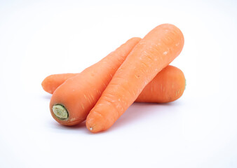 three Carrots isolated on white background