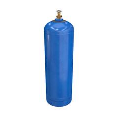 Blue gas cylinder on a white background, 3d render