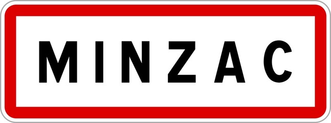 Panneau entrée ville agglomération Minzac / Town entrance sign Minzac
