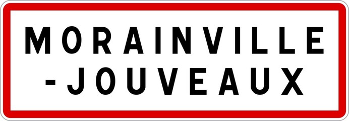 Panneau entrée ville agglomération Morainville-Jouveaux / Town entrance sign Morainville-Jouveaux