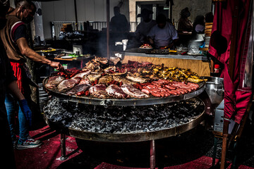 meat on the barbecue