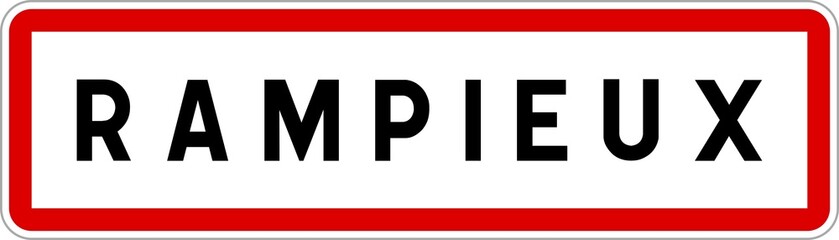 Panneau entrée ville agglomération Rampieux / Town entrance sign Rampieux