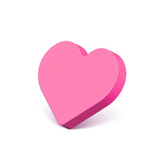 3d pink color heart. Vector