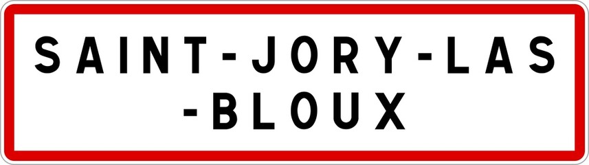 Panneau entrée ville agglomération Saint-Jory-las-Bloux / Town entrance sign Saint-Jory-las-Bloux