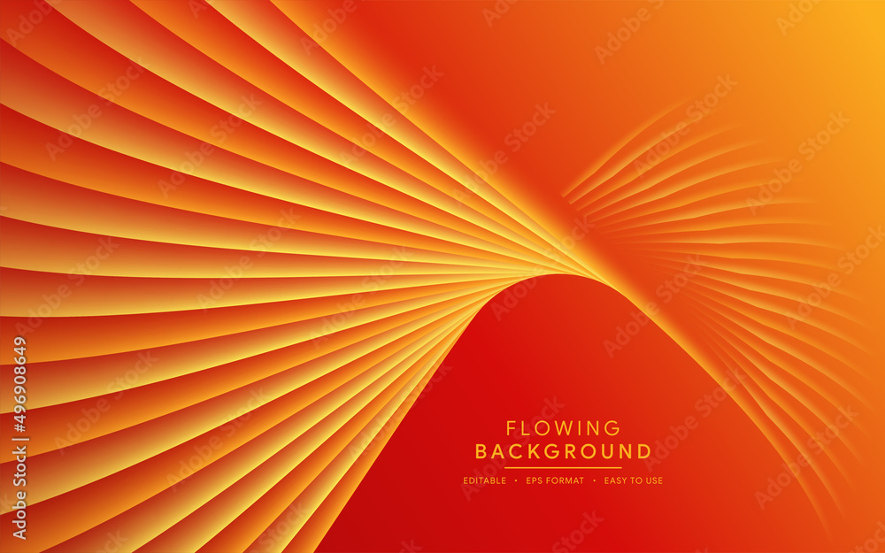Poster wave lines layer modern with flowing lighting background