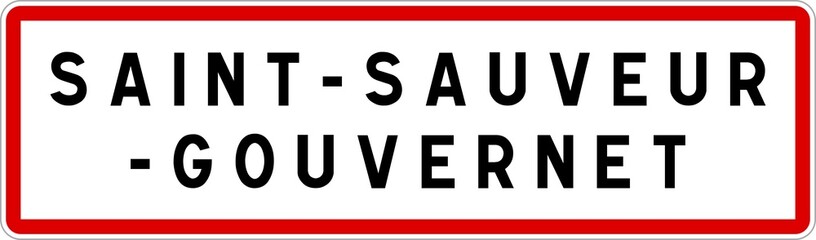 Panneau entrée ville agglomération Saint-Sauveur-Gouvernet / Town entrance sign Saint-Sauveur-Gouvernet