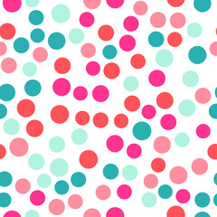 Simply seamless geometric pattern with circles. Abstract background texture. 

