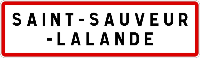 Panneau entrée ville agglomération Saint-Sauveur-Lalande / Town entrance sign Saint-Sauveur-Lalande