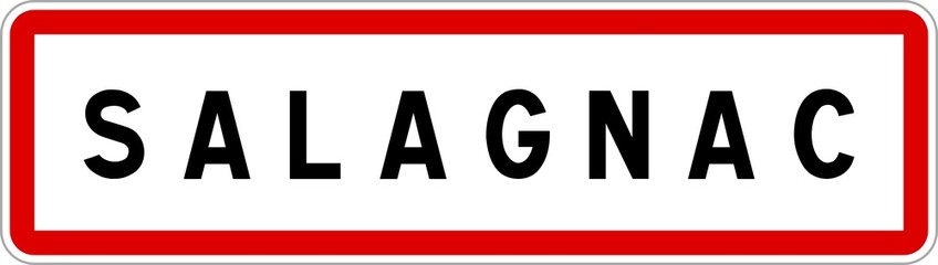 Panneau entrée ville agglomération Salagnac / Town entrance sign Salagnac