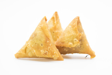 Vegetable Samosa isolated on white background,