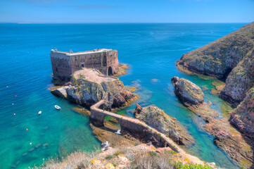 Fortress Sao Joao Baptista at Berlenga Grande archipelago in Portugal