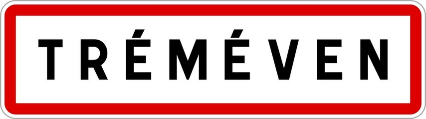 Panneau entrée ville agglomération Tréméven / Town entrance sign Tréméven