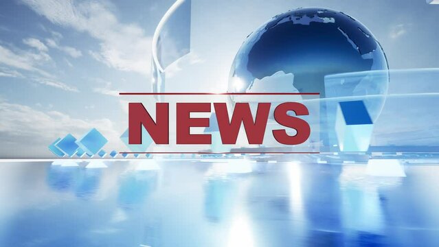 World news digital blue background 