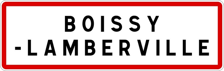 Panneau entrée ville agglomération Boissy-Lamberville / Town entrance sign Boissy-Lamberville