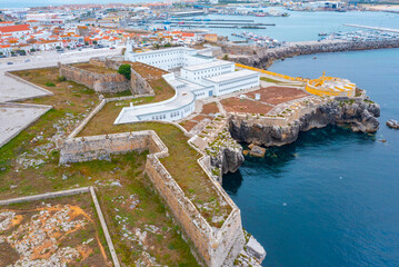 Fortress located at seaside or Portuguese town Peniche