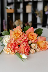 Bright bouquet of flowers. orange bouquet