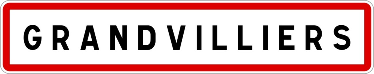 Panneau entrée ville agglomération Grandvilliers / Town entrance sign Grandvilliers