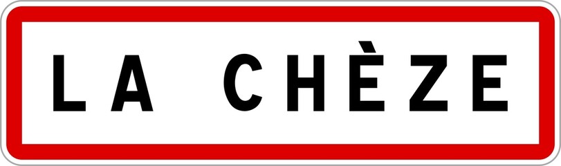 Panneau entrée ville agglomération La Chèze / Town entrance sign La Chèze