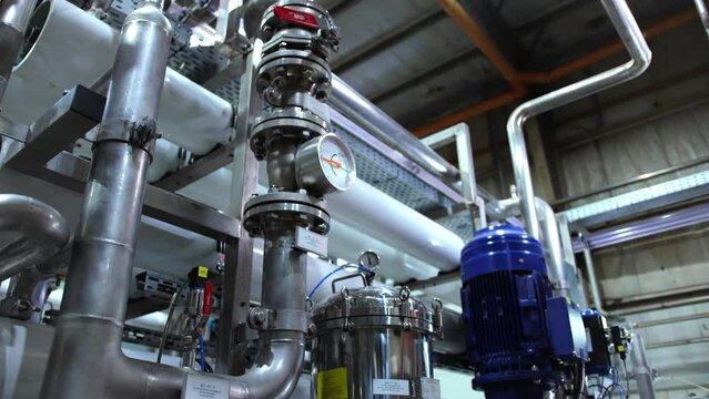 Tanks of treatment facilities at the plant