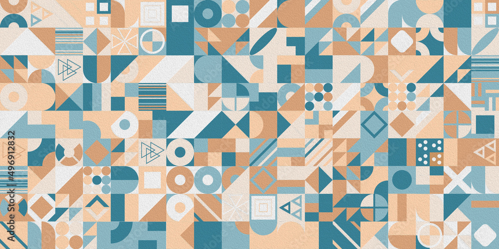Poster retro pattern of different shapes. colorful vector mosaic backdrop. geometric hipster retro backgrou