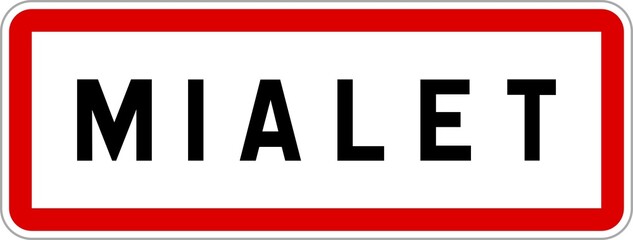Panneau entrée ville agglomération Mialet / Town entrance sign Mialet