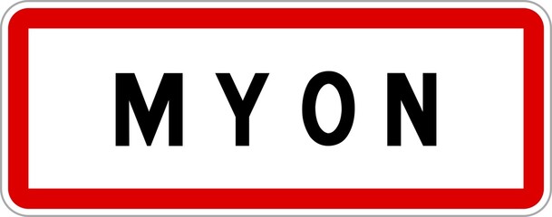 Panneau entrée ville agglomération Myon / Town entrance sign Myon