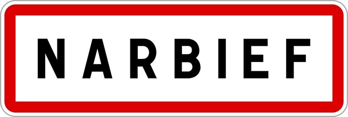 Panneau entrée ville agglomération Narbief / Town entrance sign Narbief