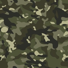 Fototapeta premium Vector camouflage background, military seamless texture, forest pattern for print.