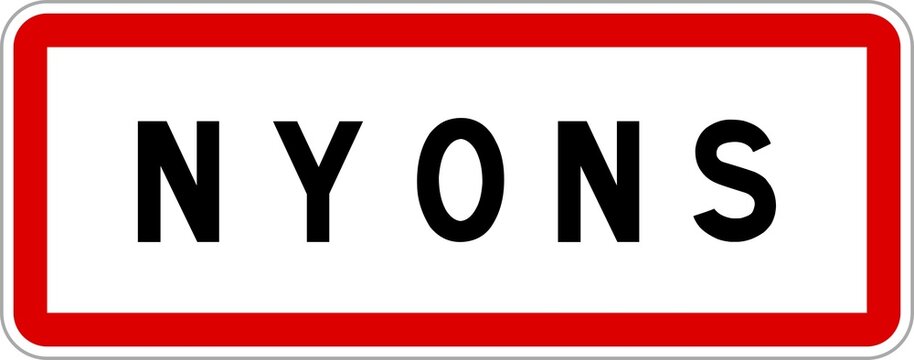 Panneau entr&eacute;e ville agglom&eacute;ration Nyons / Town entrance sign Nyons