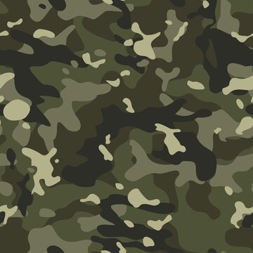 
Vector camouflage background, military seamless texture, forest pattern for print.