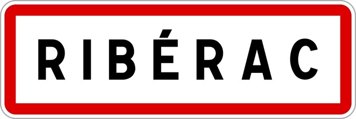 Panneau entrée ville agglomération Ribérac / Town entrance sign Ribérac