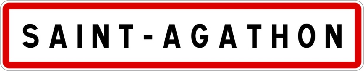 Panneau entrée ville agglomération Saint-Agathon / Town entrance sign Saint-Agathon