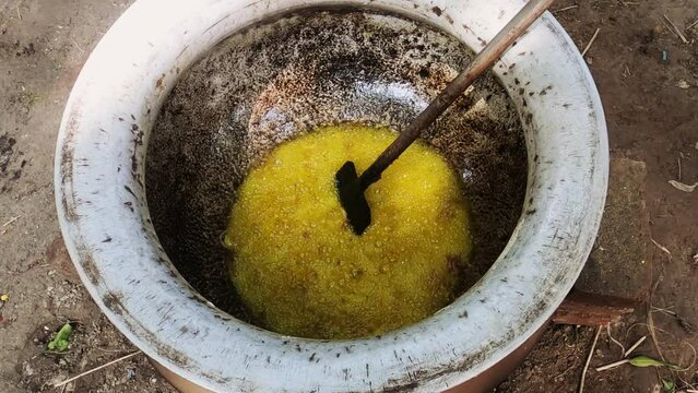 Onion deep fry in mustard oil .Mega kitchen .