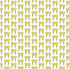 colorful simple vector pixel art seamless pattern of yellow question mark and exclamation mark