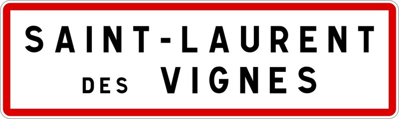 Panneau entrée ville agglomération Saint-Laurent-des-Vignes / Town entrance sign Saint-Laurent-des-Vignes