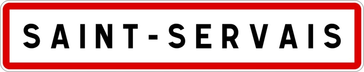 Panneau entrée ville agglomération Saint-Servais / Town entrance sign Saint-Servais
