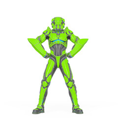 man in an armored nano tech suit is doing a power pose like a super hero