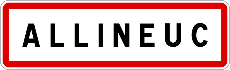 Panneau entrée ville agglomération Allineuc / Town entrance sign Allineuc