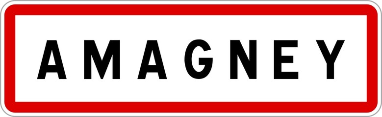 Panneau entrée ville agglomération Amagney / Town entrance sign Amagney