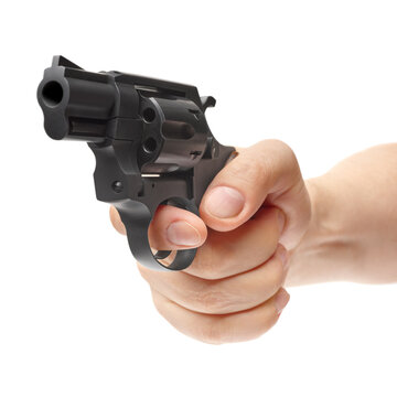 Hand holding pistol