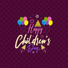 Happy children's day. Greeting background for vector illustration calligraphy, card, banner design