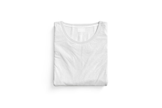 Blank White Folded Square T-shirt Mock Up, Top View